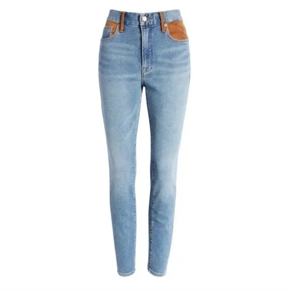 Good American Skinny Suede Jeans in Indigo 10/30 - Picture 4 of 12